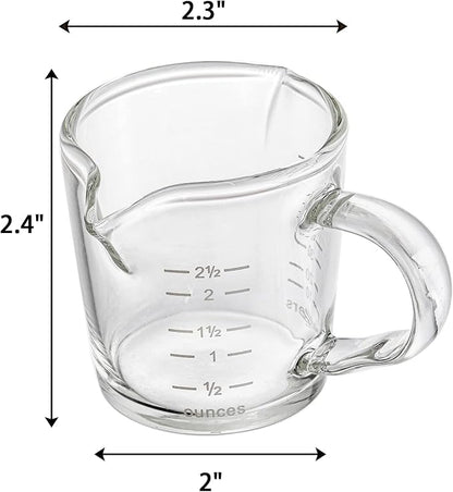 Hacaroa 4 Pack Double Spouts Measuring Cups Espresso Shot Glass - Image 2