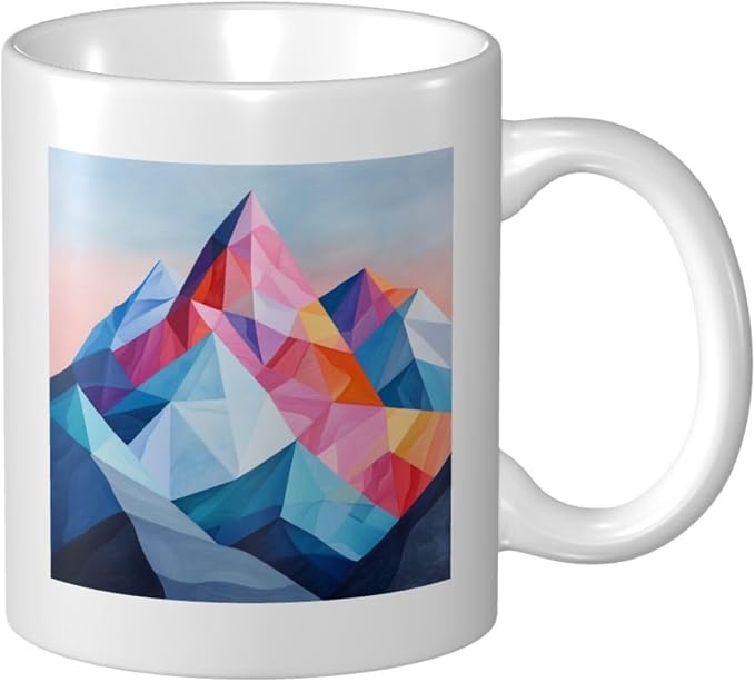 Abstract Minimalistic Mountain Range Ceramic Cup, Elegant Coffee Mug Tee by Unknown