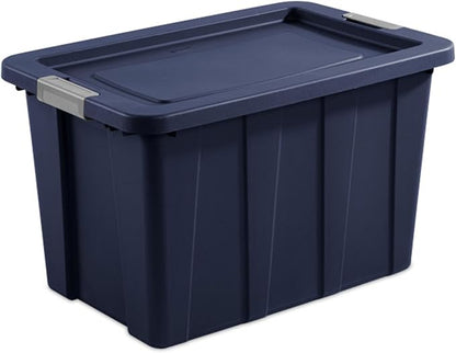 Sterilite 12-Pack Storage Bins with Lids, Heavy Duty Totes, Tuff1, 30 Gallon, Dark Indigo