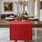 Signature Linen™ by D'Moksha Racing Red Table Runner 90 Inches Long, 100% Pure by DMokshaHomes