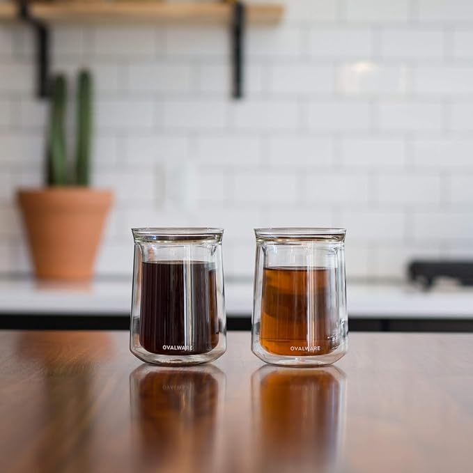 ovalware Double Wall Single Lip Insulated Glass Cup, Cocktails & All Beverages - Image 8