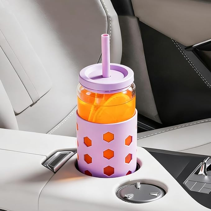 Mrsdry 20 oz Glass Cups with Lids and Straws - Image 3