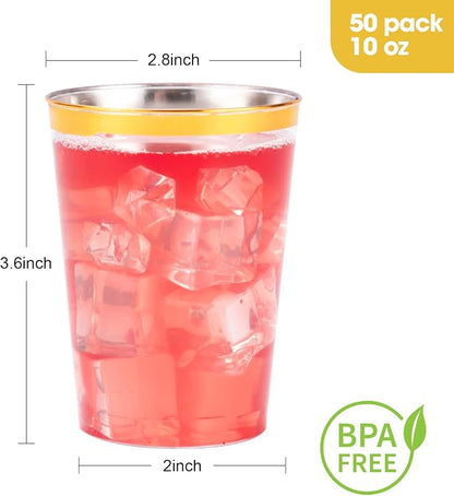 Goodluck 50PCS 10oz Gold Plastic Cups - Image 4