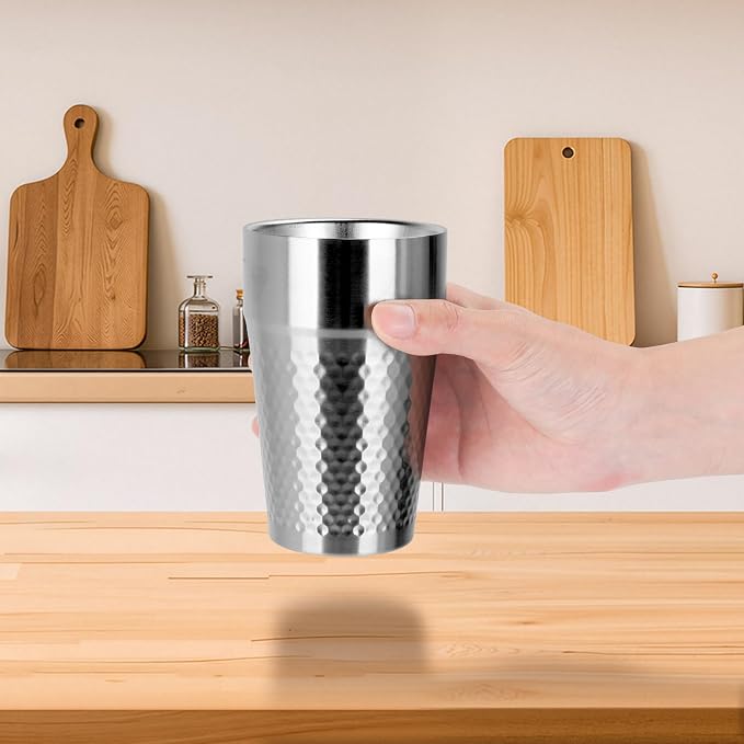 4Pack Stainless Steel Cups, 16oz 450ml Double Wall Drinking Glasses | Reusable - Image 7