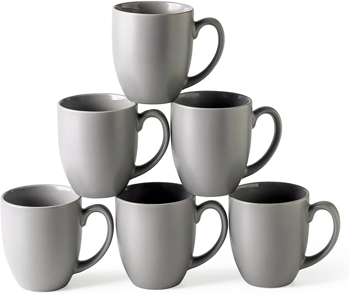 AmorArc 12 oz Coffee Mugs Set of 6, Ceramic coffee mugs by AmorArc