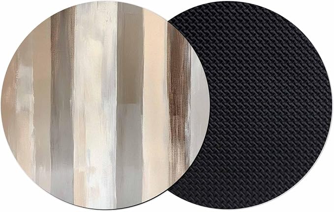 Brown Grey Coasters Set of 2, Abstract Neutral Textured Modern Minimalist Soft by PIEPLE