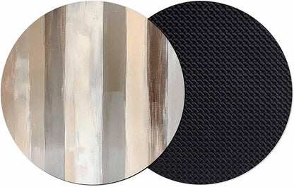 Brown Grey Coasters Set of 2, Abstract Neutral Textured Modern Minimalist by Unknown