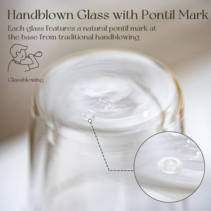 KEMORELA 16oz Ribbed Double Wall Glass Cups - Image 9