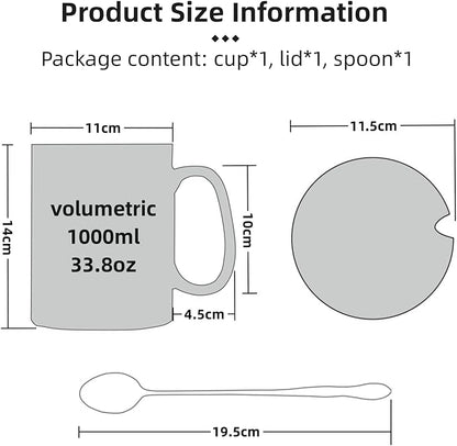 Extra Large Coffee Mug 33 oz Ceramic Mug - Image 2