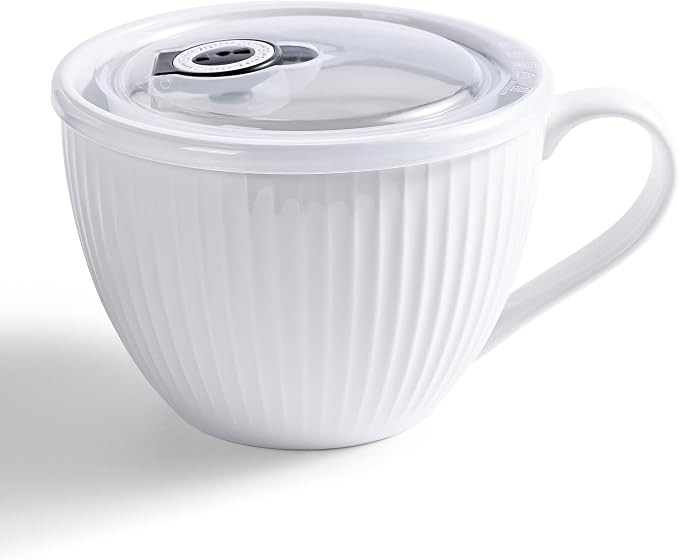 24oz Soup Mug with Handle & Lid, Microwave Soup Bowl/Cup, Ice Cream and by Hoilse