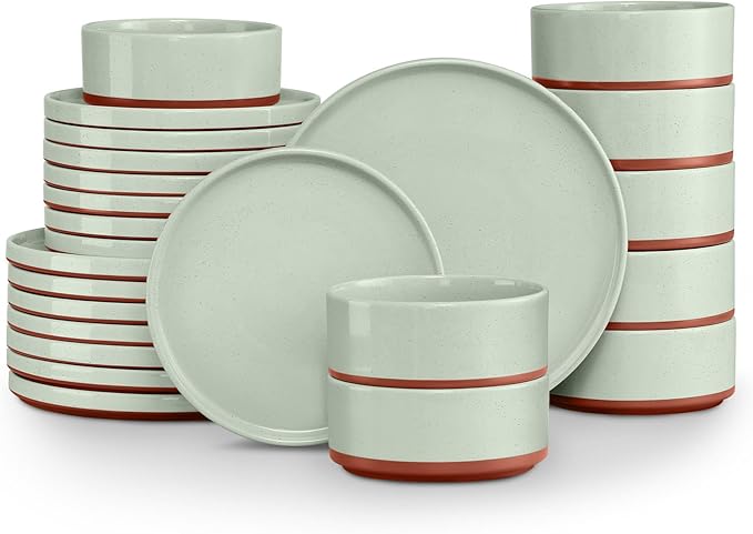 LIANYU Stoneware Dinnerware Sets Service by LIANYU