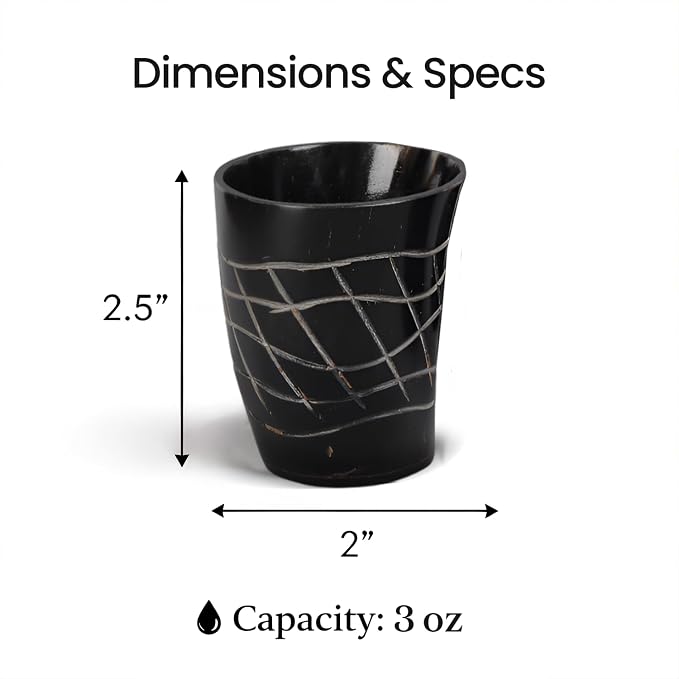 Handicrafts Home Viking Horn Shot Glasses Set of 8, Handmade Natural Ox Horn - Image 6