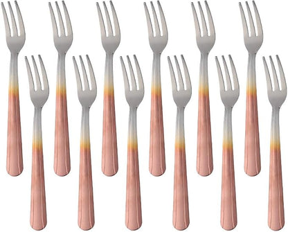 Oyster Fork Set of 12, 5.4 Inch Stainless Steel Cocktail Forks, 3 Tines Mini by KitchenDining