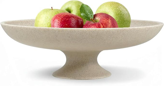 Large Decorative Bowl, Modern Pedestal Bowl for Home Decor, Decorative Fruit Bowl for Kitchen Counter, Stylish Key Bowls for Entry Table, 11.45” Diameter & 3.8” Height