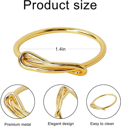 wonlex Gold Napkin Rings Set of 12, Elegant Modern Napkin Ring Buckles Cute - Image 7