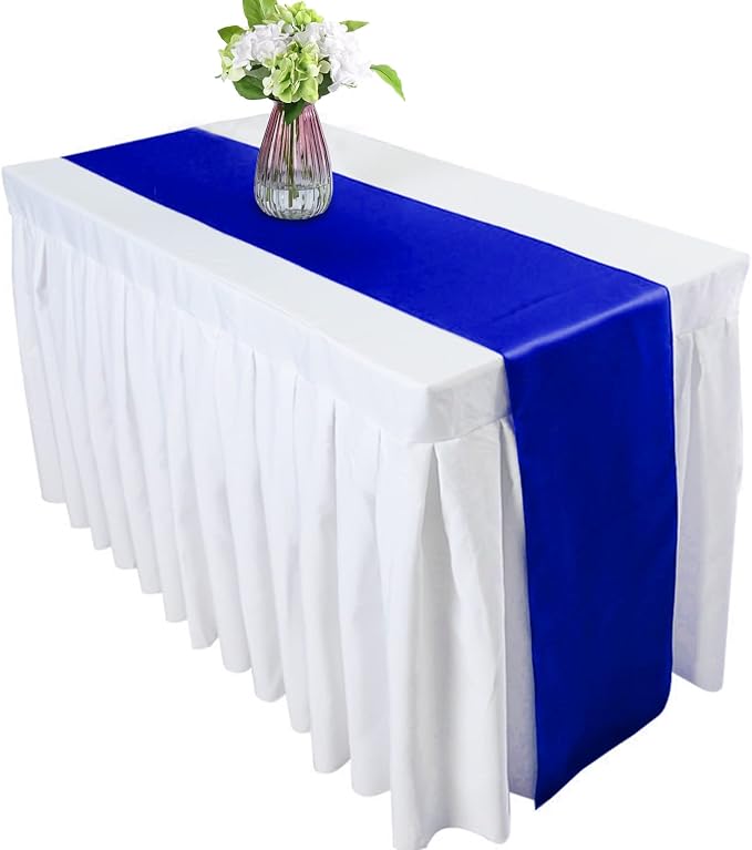 Royal Blue Satin Table Runner 12x108 Inches, 2 Pack | Silk and Smooth Fabric - Image 6