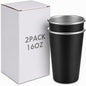 Mimorou 2 Pack Stainless Steel Pint Cups Metal Cups Unbreakable Drinking Water by Mimorou