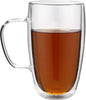 Gmark Large Coffee Mugs Set of 2, Double Wall Tumbler Glass Cup, Insulated by Gmark