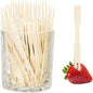 200PCS Cocktail Picks, Fancy Forks for Appetizers, Decorative Skewers for Appetizers Drinks Party Fruit, 3.5 Inch Long Wooden Bamboo Food Forks Charcuterie Boards Accessories
