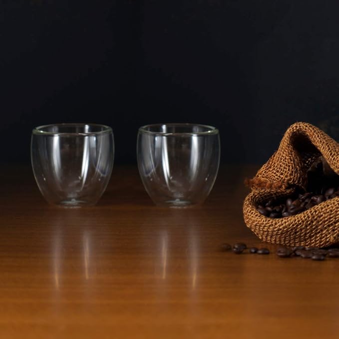 BLUE BREW 2.5oz Expresso Shots Cup, Double-Walled Insulated Glass Coffee Cups - Image 5