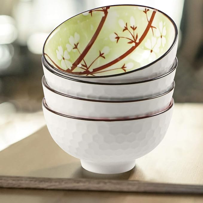 Ceramic Rice Bowls 10 oz, Sakura Bowl Gift Set - Image 6