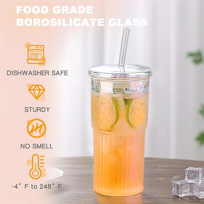 JunVpic Glass Coffee Tumbler, 20 oz Glass Cup - Image 2