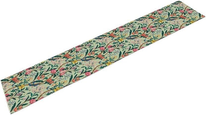 William Morris Floral Table Runner, Birds Butterflies and Bees Botanical Flower - Image 5