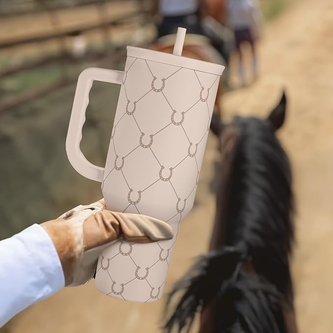 SANDJEST Horse Tumbler with Handle, Insulated Cup Stainless Steel Travel Mug Cup - Image 8