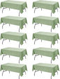 10-Pack Sage Green Tablecloths for Rectangle Tables, 60 x 84 Inches, Stain-Resistant Polyester Fabric for 4 Foot Tables - Washable Table Covers for Weddings, Birthday Parties, Events
