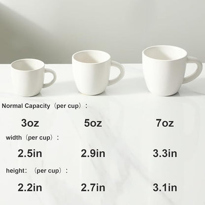 HASENSE Ceramic Espresso Cups Set, 4 Pack White Coffee Cups, Mini Latte - Image 7