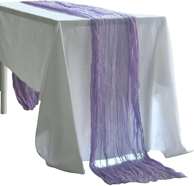 Efavormart 10ft Lavender Lilac Cheesecloth Table Runner - Image 6