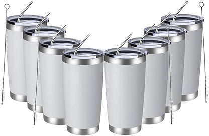 MEWAY 20oz Tumbler 8 Pack Double Wall Vacuum Insulated Travel Mug Bulk by MEWAY