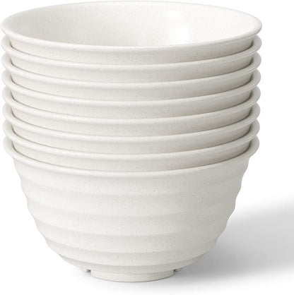 Homestockplus Unbreakable Cereal Bowls 30 OZ Ramen Bowl Microwave and Dishwasher Safe BPA-Free Eco-Friendly Deep Soup Bowl for Cereal, Salad, Soup, Rice（NOT CERAMIC） [Set of 8]