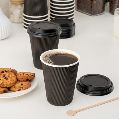 500-CT Disposable Black 12-OZ Hot Beverage Cups - Image 2
