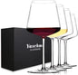 Wine Glasses Set of 4- Hand Blown Crystal, 18 oz Modern Glasses with Tall Stem for Red White Wine, Great Gift Packaging for Daily Use,Unique Wedding Anniversary or Birthday Gift