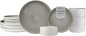 Sango 12 Pieces Stoneware Fluted Dinnerware Set, Modern Cream Dishes for 4, Premium Serving Plates and Bowls Sets, Chip & Scratch Resistant, Ceramic Kitchen Dish, Microwave & Dishwasher Safe, Anderson