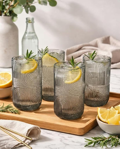 Glaver's Smoke Highball Drinking Glasses, 17 Ounces, Cocktail Bar Vintage - Image 7