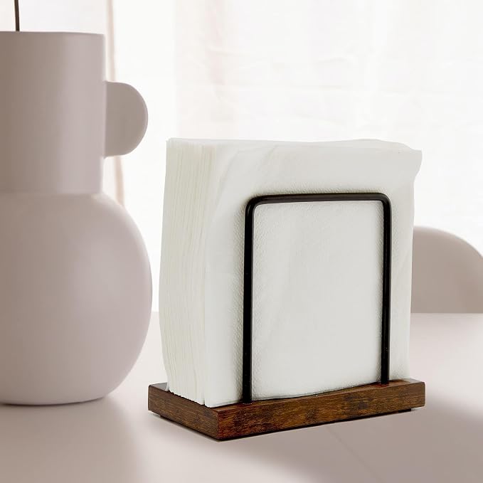 Wood Napkins Holder with Metal Wire, Standing Napkin Holder - Image 5