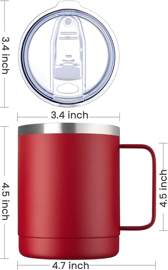 MEWAY 12oz Coffee Mug With Handle 8 Pack Bulk, Stainless Steel Insulated Travel - Image 4