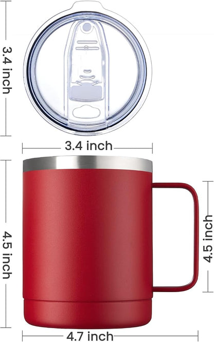 MEWAY 12oz Coffee Mug With Handle 2 Pack Bulk, Stainless Steel Insulated Travel - Image 4
