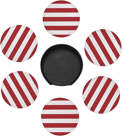 6 Pcs Christmas Valentine's Day Decoration Red and White Stripes Leather - Image 7