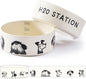 Ceramic Dog Bowl Set of 2 with Weighted Non-Slip Ring-3.3 Cups, Stoneware Food and Water Set, Pet Feeding, Microwave and Dishwasher Safe-Derpy-M 2pcs
