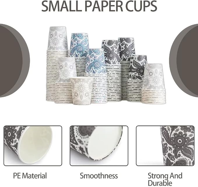 Clawsoff 300 Pack 5 oz Paper Cups Small Disposable Mouthwash Bathroom Cups | - Image 3