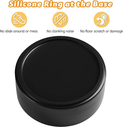 Large Dog Bowls, Non Slip Heavy Ceramic Dog Food and Water Bowl with Silicone Base, 8" Pet Feeding Bowl for Small, Medium, and Big Dogs (Black, 8 Inches)