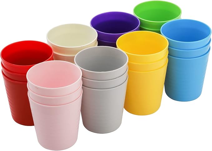 Frcctre 24 Pack Plastic Kids Cups, 8 Oz Small Unbreakable Plastic Kids Tumblers - Image 8