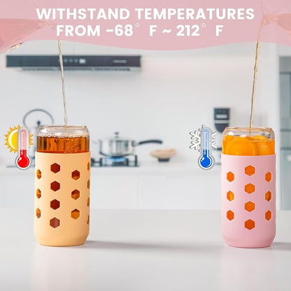Mrsdry 20 oz Glass Cups with Lids and Straws - Image 6