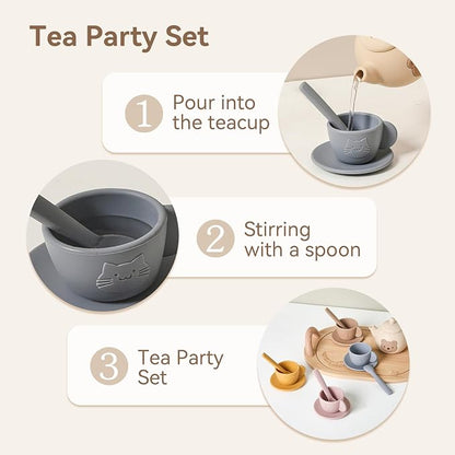 Tea Party Set for Little Girls 1-3 Kids Tea Set 14 Pcs - Image 4