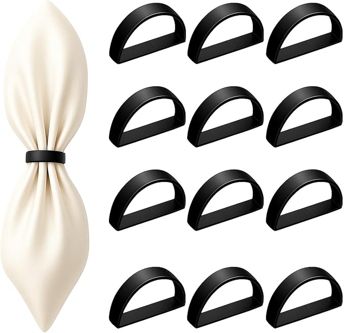 12 Pcs Stainless Steel Napkin Rings by Unknown