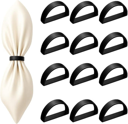 12 Pcs Stainless Steel Napkin Rings by Unknown