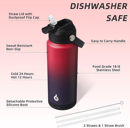 BJPKPK 24oz Insulated Water Bottle, Stainless Steel Bottle - Image 3